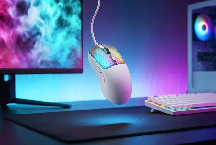 Mars Gaming MM-VIPERW Ratón Gaming Ultraligero Blanco RGB