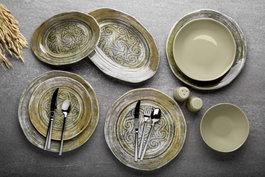 Hermia 58YMT000719 Juego de Cena de Porcelana de 29 Piezas | Vajilla Elegante y Duradera para Comidas Especiales y Uso Diario