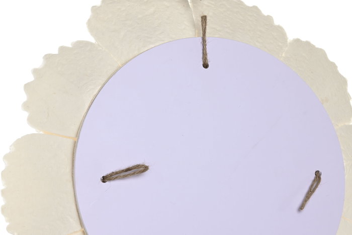 DKD Home Decor Decoración de Pared Papel Maché Flor Surtido de 2, Blanco