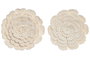 DKD Home Decor Decoración de Pared Papel Maché Flor Surtido de 2, Blanco