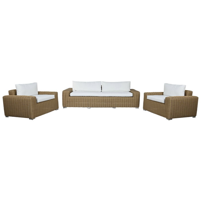 DKD Home Decor Conjunto de Sofá de 4 Piezas en Ratán Sintético y Olefin Marrón Claro/Beige DKD Home Decor Conjunto de Sofá de 4 Piezas en Ratán Sintético y Olefin Marrón Claro/Beige