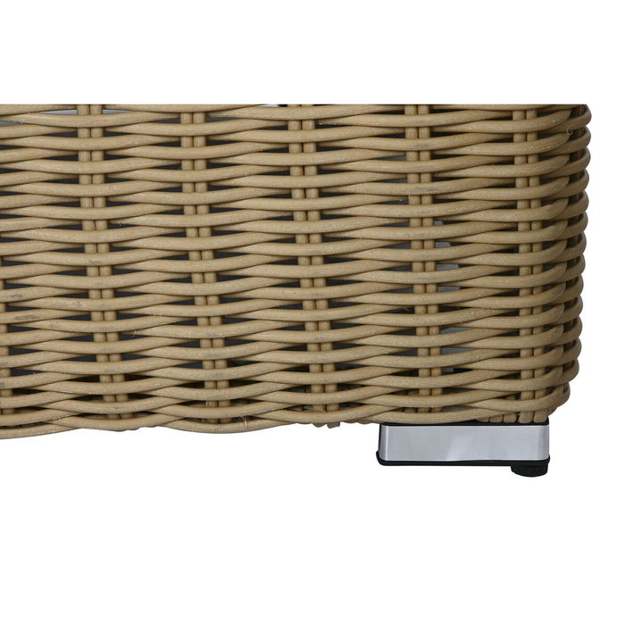 DKD Home Decor Conjunto de Sofá de 4 Piezas en Ratán Sintético y Olefin Marrón Claro/Beige DKD Home Decor Conjunto de Sofá de 4 Piezas en Ratán Sintético y Olefin Marrón Claro/Beige