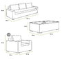 DKD Home Decor Sofá Terraza y Jardín Ratán Sintético Set de 4 Piezas, Marrón Claro/Beige, Repelente al Agua, 222 x 87 x 63 cm