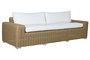 DKD Home Decor Sofá Terraza y Jardín Ratán Sintético Set de 4 Piezas, Marrón Claro/Beige, Repelente al Agua, 222 x 87 x 63 cm