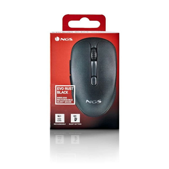NGS Evo Rust Black Ratón Inalámbrico Recargable Negro NGS Evo Rust Black Ratón Inalámbrico Recargable Negro