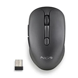 NGS Ratón EVO RUST Inalámbrico Recargable USB para Oficina - 1600 DPI, Botones Silenciosos, Ergonomico para Diestros, Negro