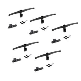 Emuca Lote de soportes para 5 estantes de madera para la estructura Zero, tableros no incluidos, Zamak, Pintado color negro texturizado