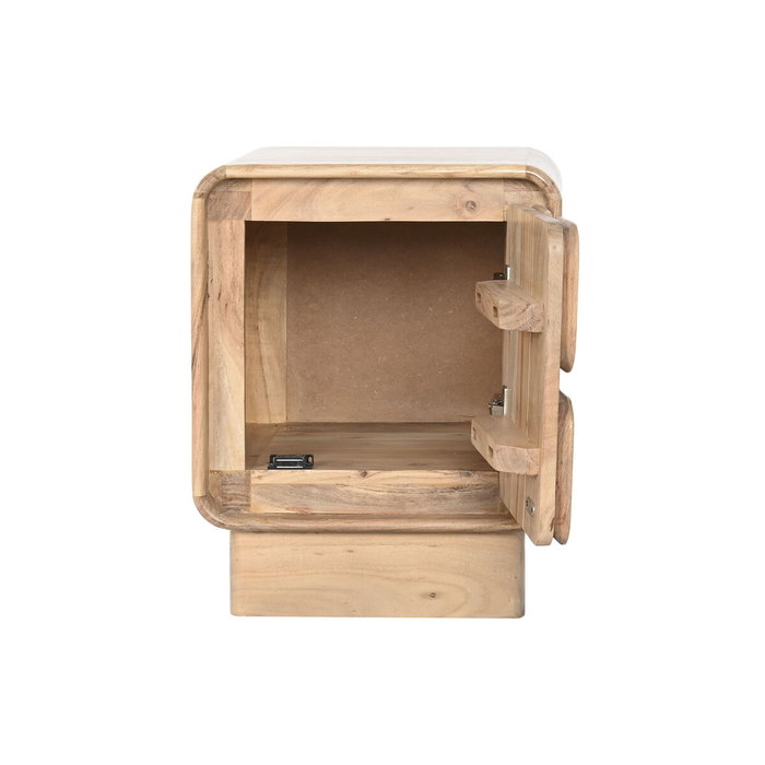 DKD Home Decor Mesita de Noche Cuadrado Moderno Natural Acacia MDF 40 x 50 x 40 cm