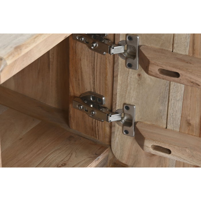 DKD Home Decor Mesita de Noche Cuadrado Moderno Natural Acacia MDF 40 x 50 x 40 cm