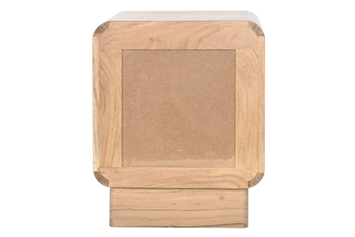 DKD Home Decor Mesita de Noche Cuadrado Moderno Natural Acacia MDF 40 x 50 x 40 cm