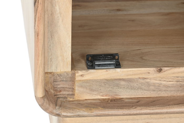 DKD Home Decor Mesita de Noche Cuadrado Moderno Natural Acacia MDF 40 x 50 x 40 cm