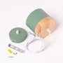 Mikayla Lámpara Colgante Mikayla SKD-P1010-W Metal y Madera Cable Regulable en Altura, Aluminio, Diseño Moderno