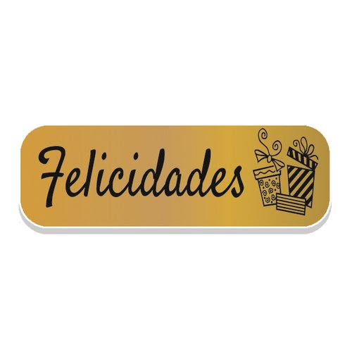 Arguval Etiquetas Adhesivas Holográficas Oro Felicidades, Rollo de 250 unidades