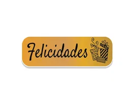 Arguval - Rollo de 250 Etiquetas Adhesivas Holográficas en Color Oro con Texto 'Felicidades', para Decoración de Regalos, 4.5 cm x 1.5 cm