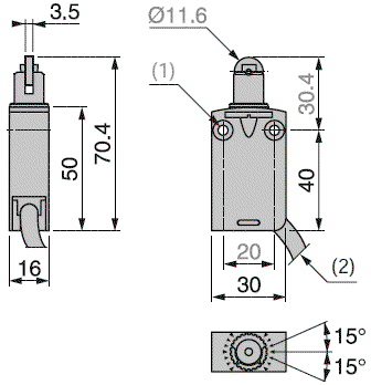 TELEMECANIQUE SENSORS Interruptor de fin de carrera XCMD2102L1 con roldana metálica TELEMECANIQUE SENSORS Interruptor de fin de carrera XCMD2102L1 con roldana metálica