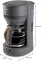 Domo DO754K Cafetera de filtro, 1.25 L, 10 tazas, Gris / Madera