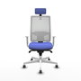 PIQUERAS Y CRESPO Silla de oficina Horna con mecanismo Sincro, Azul claro y Blanco