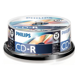 Philips CD-R 80Min 700MB 52x SP, Paquete de 25 Discos