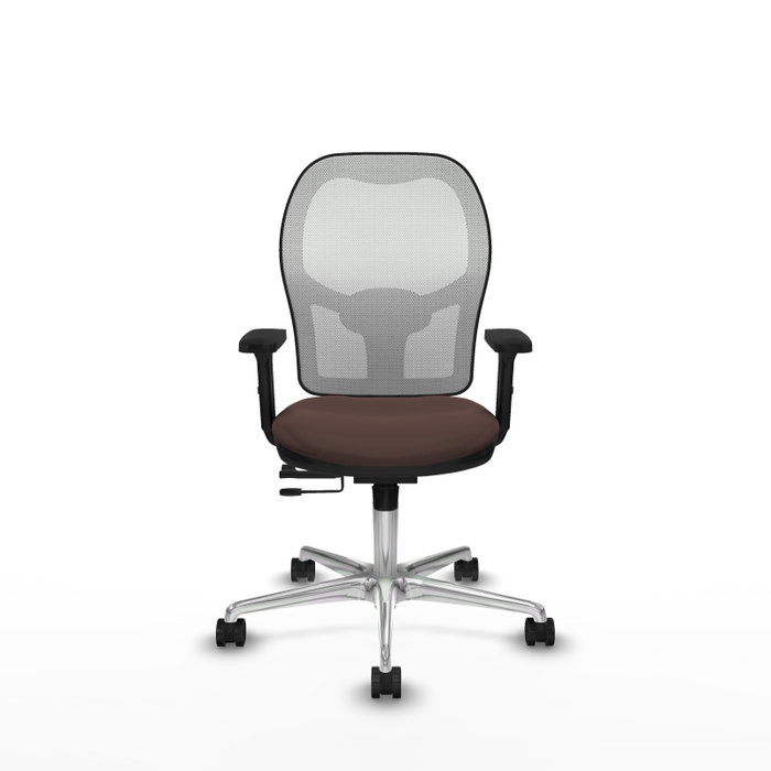 PIQUERAS Y CRESPO Silla de oficina Jorquera con mecanismo Sincro/Traslack Marrón oscuro y Blanco PIQUERAS Y CRESPO Silla de oficina Jorquera con mecanismo Sincro/Traslack Marrón oscuro y Blanco