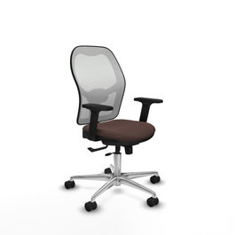 PIQUERAS Y CRESPO Silla de oficina Jorquera con mecanismo Sincro/Traslack Marrón oscuro y Blanco