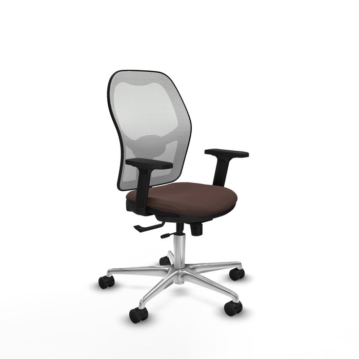 PIQUERAS Y CRESPO Silla de oficina Jorquera con mecanismo Sincro/Traslack Marrón oscuro y Blanco PIQUERAS Y CRESPO Silla de oficina Jorquera con mecanismo Sincro/Traslack Marrón oscuro y Blanco