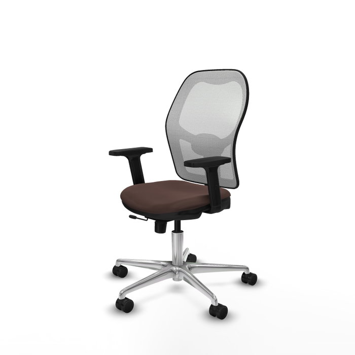 PIQUERAS Y CRESPO Silla de oficina Jorquera con mecanismo Sincro/Traslack Marrón oscuro y Blanco PIQUERAS Y CRESPO Silla de oficina Jorquera con mecanismo Sincro/Traslack Marrón oscuro y Blanco