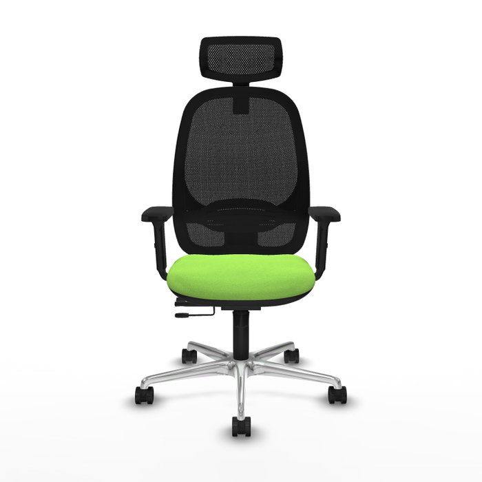 PIQUERAS Y CRESPO Silla de oficina Cilanco con mecanismo Sincro/Traslack, Pistacho y Negro