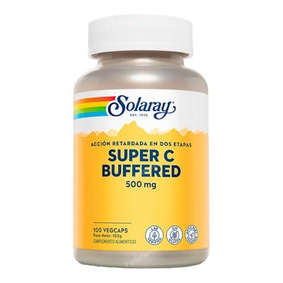 SOLARAY Super C Buffered 100 Cápsulas Vitamina C Liberación Retardada 500mg SOLARAY Super C Buffered 100 Cápsulas Vitamina C Liberación Retardada 500mg