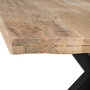 Mesa Comedor Natural-Negro 130 X 130 X 76 cm