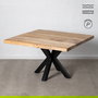 Mesa Comedor Natural-Negro 130 X 130 X 76 cm