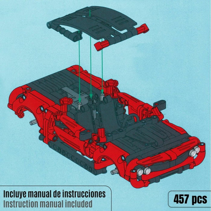 Color Baby Juego de Construcción Coche Racing con Retrofricción, 457 piezas