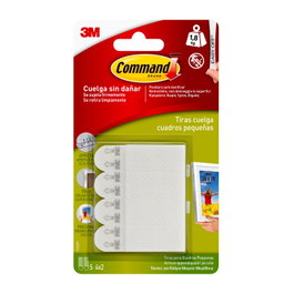 3M Command Tiras pequeñas para colgar cuadros, 4 pares