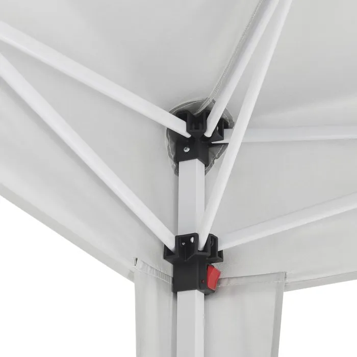 Cenador Plegable de Jardín con Estructura Blanca y Toldo Color Crudo, 3 x 3 Metros, Incluye Bolsa de Transporte