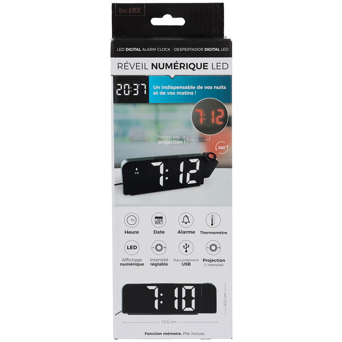 Be Mix Proyec Reloj Despertador Led Con Proyector