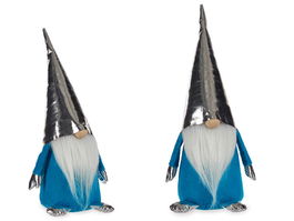 Krist+ Gnomo Tela Azul Claro con Gorro Plata 34cm (Set de 24)