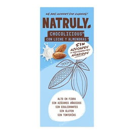 NATRULY Tableta de Chocolate con Leche y Almendras 85 g