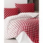 AUCUNE Juego de cama de 100% algodón reforzado, Rojo, 220x240 cm