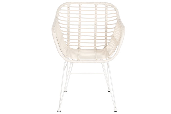 DKD Home Decor Silla de Ratán Sintético Blanco