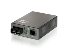 Level One FVT-0104TXFC Convertidor de Medios 10/100TX a 100FX-SC con PoE (20km)