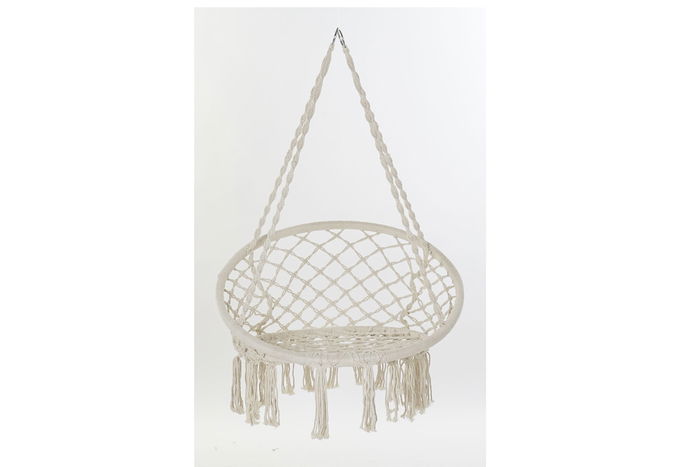 DKD Home Decor Silla Colgante para Terraza y Jardín, Crudo, 63 x 120 x 80 cm