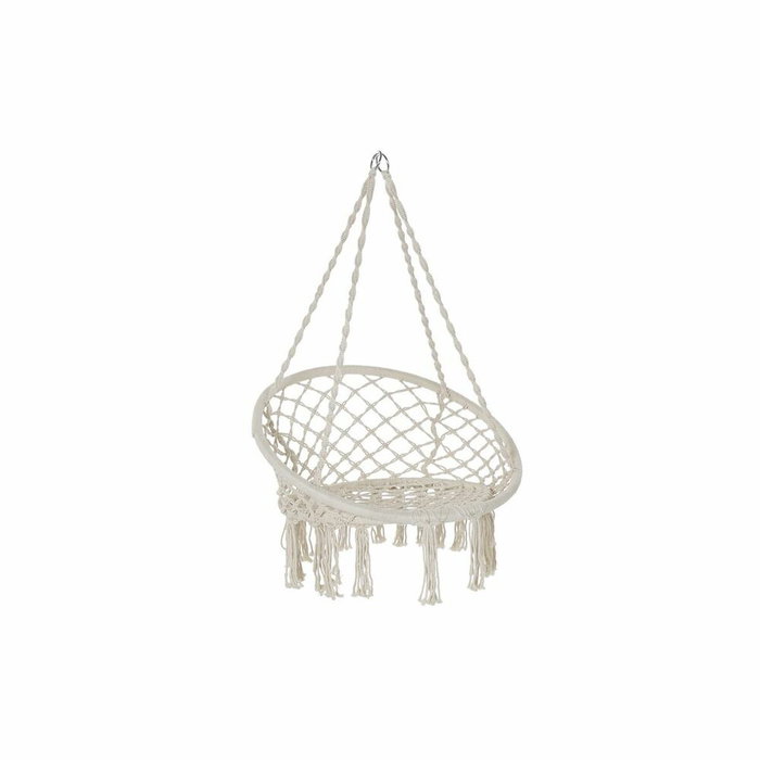 DKD Home Decor Silla Colgante de Algodón y Acero Crudo