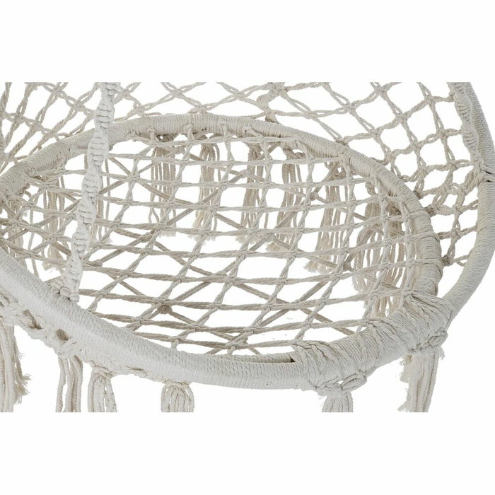 DKD Home Decor Silla Colgante de Algodón y Acero Crudo