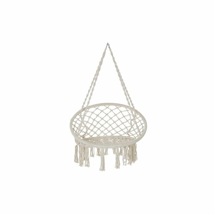 DKD Home Decor Silla Colgante de Algodón y Acero Crudo