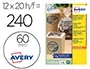 Avery Etiquetas Adhesivas Redondas Kraft Efecto Cartón 60 mm Removible para Láser Ink-jet Caja 300 uds