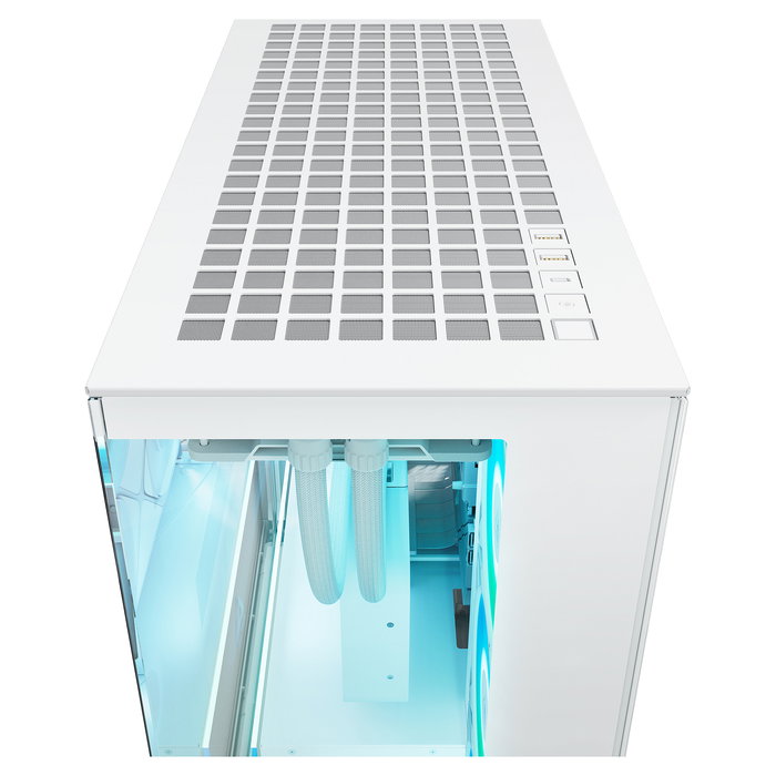 ARCTIC Xtender VG Torre PC Midi Blanca con Ventana de Cristal Templado para Gaming, GPU Vertical, RGB, Gestión de Cables, Soporte EATX, USB 3.2, 7 Ranuras