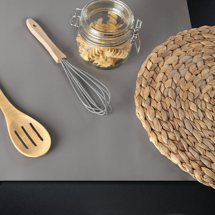 Emuca Esterilla antideslizante para cajones, Efecto textil, longitud 20m x 480mm, Plástico, Gris