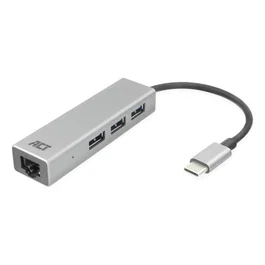 ACT Hub USB-C 3.0 con 3x USB-A y Gigabit Ethernet