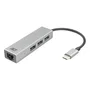 Act AC7055 Hub USB-C con 3 puertos USB-A y Ethernet Gigabit, Gris