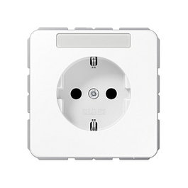 Jung CD1520NAWW Enchufe de Pared Schuko Tipo F, Blanco, 1 Toma, 16A 250V, Enchufe Europeo