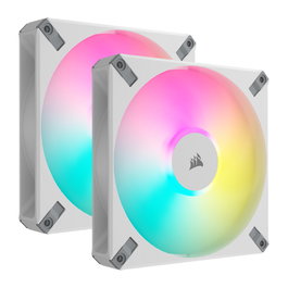 Corsair AF140 RGB ELITE White Pack de 2 Ventiladores de Caja 140mm